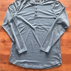 Cuts Clothing Blue Long Sleeve Henley
